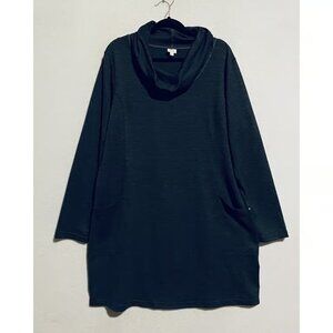 EQI by Kerrits Dress Womens XL Gray Cowl Neck Tunic Lagenlook Equestrian Western